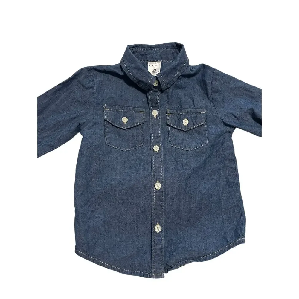 Carter’s Denim Long Sleeve Button Up Shirt Size 2T